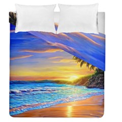 Sunrise At The Beach Duvet Cover Double Side (queen Size) by GardenOfOphir