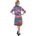 Sunset Over The Beach Long Sleeve Mini Shirt Dress View2