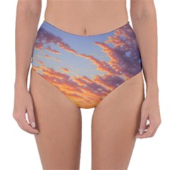 Summer Sunset Over Beach Reversible High-waist Bikini Bottoms by GardenOfOphir