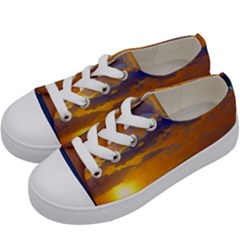 Nature Sunset Kids  Low Top Canvas Sneakers by GardenOfOphir