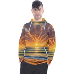 Waves At Sunset Men s Pullover Hoodie by GardenOfOphir