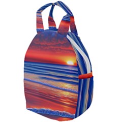 Golden Sunset Over Beach Travel Backpacks by GardenOfOphir