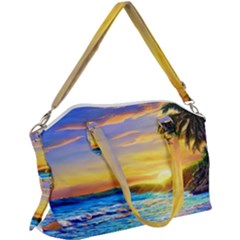 Sunrise At The Beach Canvas Crossbody Bag by GardenOfOphir