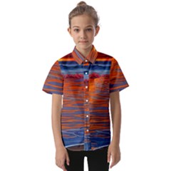 Sunset At The Beach Kids  Short Sleeve Shirt by GardenOfOphir