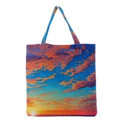 Waves Crashing On The Shore Grocery Tote Bag by GardenOfOphir