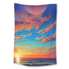 Waves Crashing On The Shore Large Tapestry by GardenOfOphir