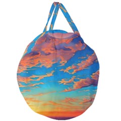 Waves Crashing On The Shore Giant Round Zipper Tote by GardenOfOphir