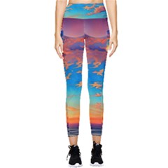 Waves Crashing On The Shore Pocket Leggings  by GardenOfOphir