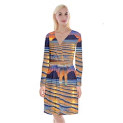 Endless Summer Nights Long Sleeve Velvet Front Wrap Dress by GardenOfOphir