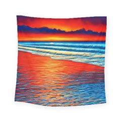 Golden Sunsets And Crisp Air Square Tapestry (small) by GardenOfOphir