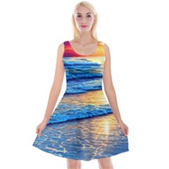 Ocean Sunset Reversible Velvet Sleeveless Dress by GardenOfOphir