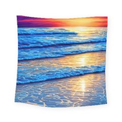 Ocean Sunset Square Tapestry (small) by GardenOfOphir