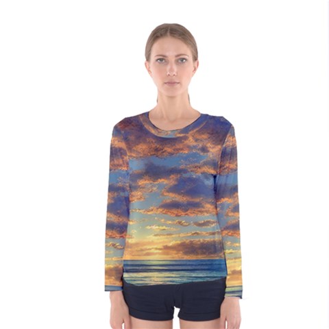 Sunrise Over The Sand Dunes Women s Long Sleeve Tee by GardenOfOphir