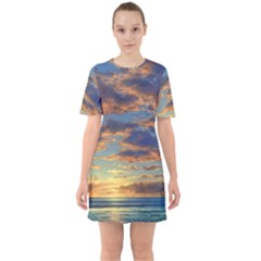 Sunrise Over The Sand Dunes Sixties Short Sleeve Mini Dress by GardenOfOphir