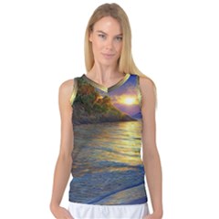 Sunset At The Surf Women s Basketball Tank Top by GardenOfOphir