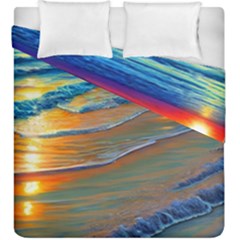 Modern Sunset Over The Ocean Duvet Cover Double Side (king Size) by GardenOfOphir