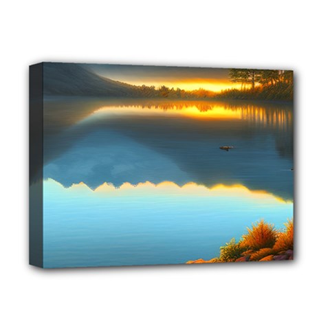Gorgeous Lake Deluxe Canvas 16  X 12  (stretched)  by GardenOfOphir