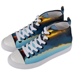 Gorgeous Lake Women s Mid-top Canvas Sneakers by GardenOfOphir