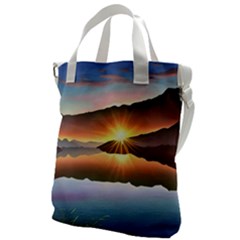 Majestic Lake Canvas Messenger Bag by GardenOfOphir