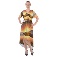 Majestic Lake Front Wrap High Low Dress by GardenOfOphir