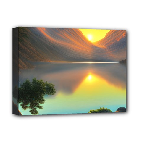 Benevolent Lake Deluxe Canvas 16  X 12  (stretched)  by GardenOfOphir