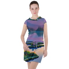 Astonishing Lake View Drawstring Hooded Dress by GardenOfOphir