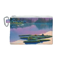 Astonishing Lake View Canvas Cosmetic Bag (medium) by GardenOfOphir