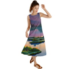 Astonishing Lake View Summer Maxi Dress by GardenOfOphir