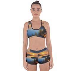 Distant Sunset Racerback Boyleg Bikini Set by GardenOfOphir