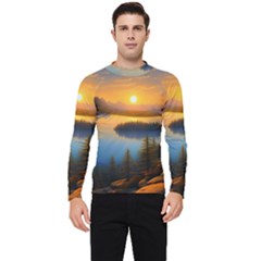 Distant Sunset Men s Long Sleeve Rash Guard by GardenOfOphir