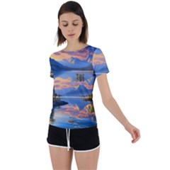 Beautiful Sunset Back Circle Cutout Sports Tee by GardenOfOphir