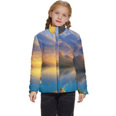 Benevolent Sunset Kids  Puffer Bubble Jacket Coat by GardenOfOphir