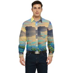 Breathtaking Sunset Men s Long Sleeve Pocket Shirt 