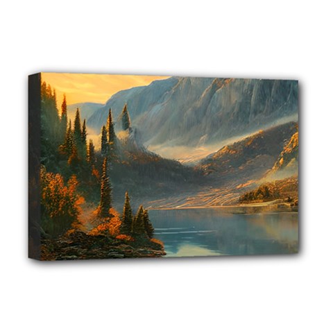 Dazzling Sunset Deluxe Canvas 18  X 12  (stretched) by GardenOfOphir