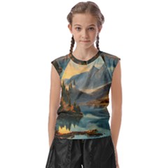 Dazzling Sunset Kids  Raglan Cap Sleeve Tee by GardenOfOphir