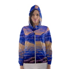 Dramatic Sunset Women s Hooded Windbreaker by GardenOfOphir