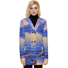 Dramatic Sunset Button Up Hooded Coat  by GardenOfOphir