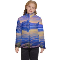 Dramatic Sunset Kids  Puffer Bubble Jacket Coat by GardenOfOphir