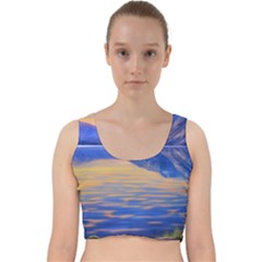 Dramatic Sunset Velvet Racer Back Crop Top by GardenOfOphir