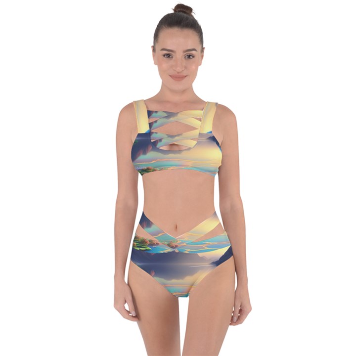 Exquisite Sunset Bandaged Up Bikini Set 