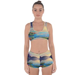 Exquisite Sunset Racerback Boyleg Bikini Set by GardenOfOphir