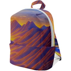 Great Sunset Zip Up Backpack by GardenOfOphir