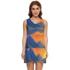 Glorious Sunset Tiered Sleeveless Mini Dress by GardenOfOphir