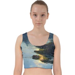 Incredible Sunset Velvet Racer Back Crop Top by GardenOfOphir