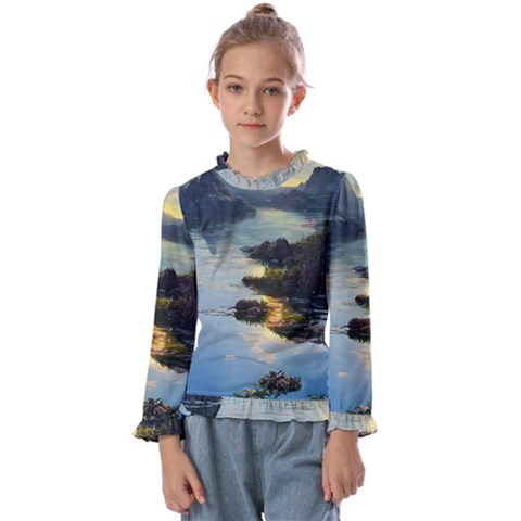 Incredible Sunset Kids  Frill Detail Tee by GardenOfOphir