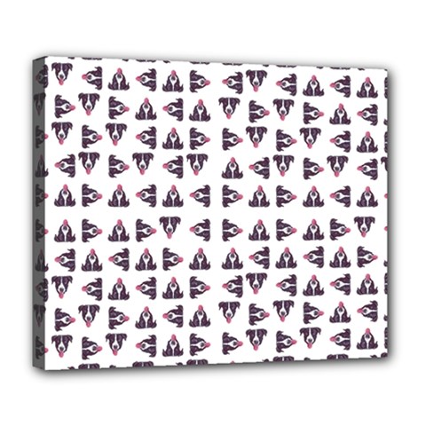 Happy Hound Funny Cute Gog Pattern Deluxe Canvas 24  X 20  (stretched) by dflcprintsclothing