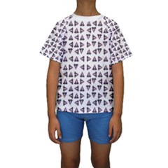 Happy Hound Funny Cute Gog Pattern Kids  Short Sleeve Swimwear by dflcprintsclothing