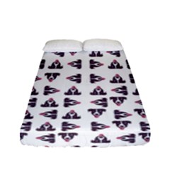Happy Hound Funny Cute Gog Pattern Fitted Sheet (full/ Double Size) by dflcprintsclothing