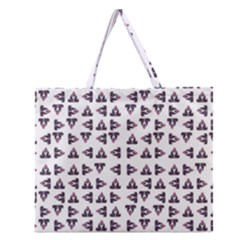 Happy Hound Funny Cute Gog Pattern Zipper Large Tote Bag by dflcprintsclothing
