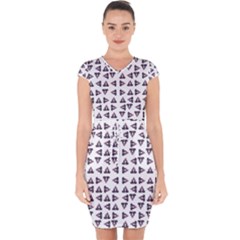 Happy Hound Funny Cute Gog Pattern Capsleeve Drawstring Dress  by dflcprintsclothing